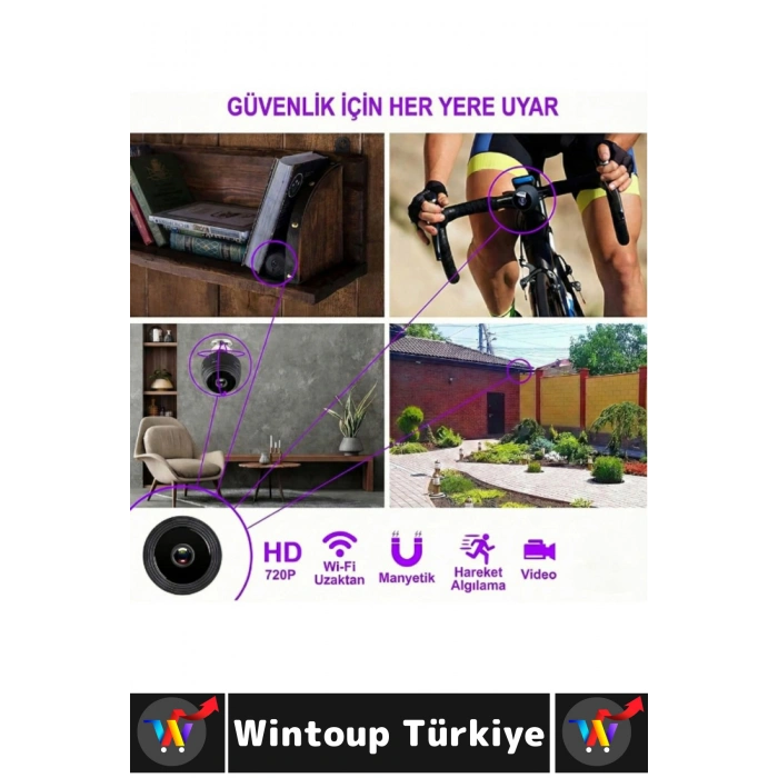 Premium Mobil Uygulamalı Gece Görüşü Bebek Çocuk Odası Ev Ofis Şık HD Wi-Fi Mini Güvenlik Kamerası