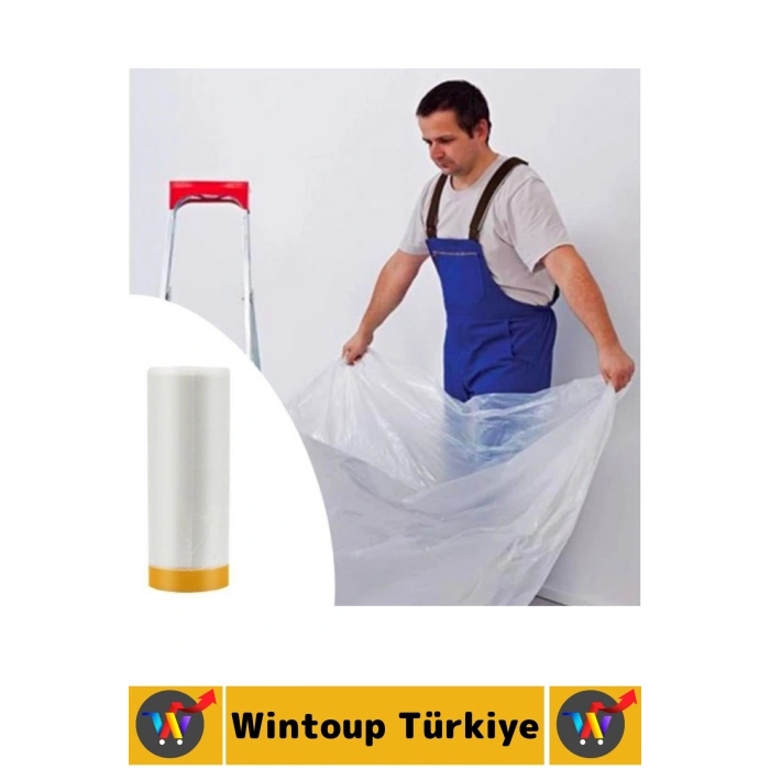 Kendinden Yapışkanlı Tadilat İnşaat Boya Badana Kir Toz Kalıntı Eşya Koruma Örtüsü 280 Cm x 15 Metre