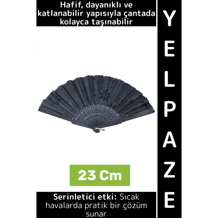 Dekoratif Hediyelik Sıcak Havalarda Etkili Katlanabilir Çanta Boy Çok Şık Plastik Yelpaze 23 Cm