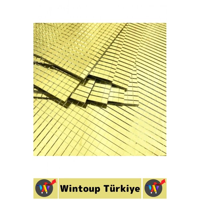 Dekoratif Tezgah Banyo Salon Kendinden Yapışkanlı Estetik Modern Şık Aynalı Kare Sticker 30 X 30 Cm