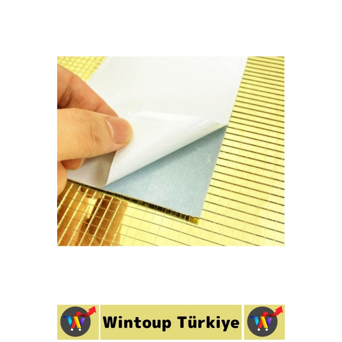 Dekoratif Tezgah Banyo Salon Kendinden Yapışkanlı Estetik Modern Şık Aynalı Kare Sticker 30 X 30 Cm