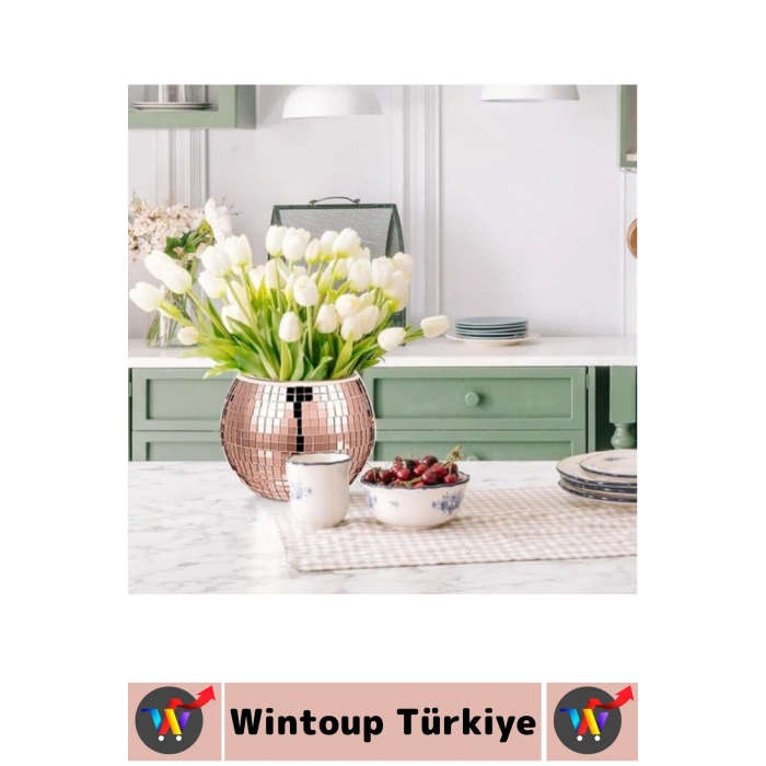 Dekoratif Tezgah Banyo Salon Kendinden Yapışkanlı Estetik Modern Şık Aynalı Kare Sticker 30 X 30 Cm