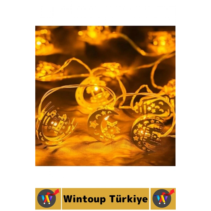 Ev Dekorasyonu Mağaza Cafe Vitrin Süsleme Çok Şık Estetik Ramazan Temalı Dekoratif LED Işık 2 Metre