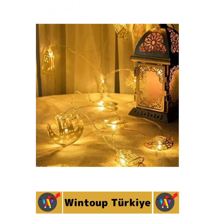 Ev Dekorasyonu Mağaza Cafe Vitrin Süsleme Çok Şık Estetik Ramazan Temalı Dekoratif LED Işık 2 Metre