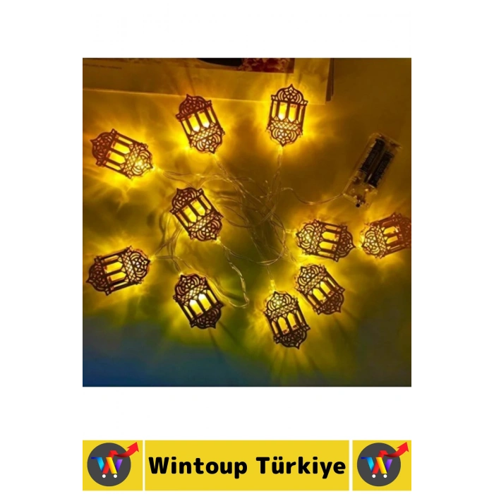 Ev Dekorasyonu Mağaza Vitrin Süsleme Şık Estetik Ramazan Kandili Model Dekoratif LED Işık 2 Metre