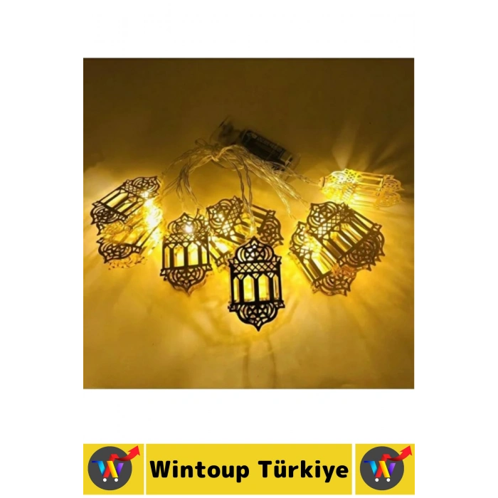 Ev Dekorasyonu Mağaza Vitrin Süsleme Şık Estetik Ramazan Kandili Model Dekoratif LED Işık 2 Metre