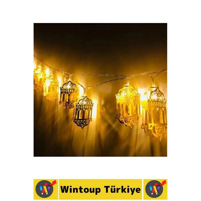 Ev Dekorasyonu Mağaza Vitrin Süsleme Şık Estetik Ramazan Kandili Model Dekoratif LED Işık 2 Metre