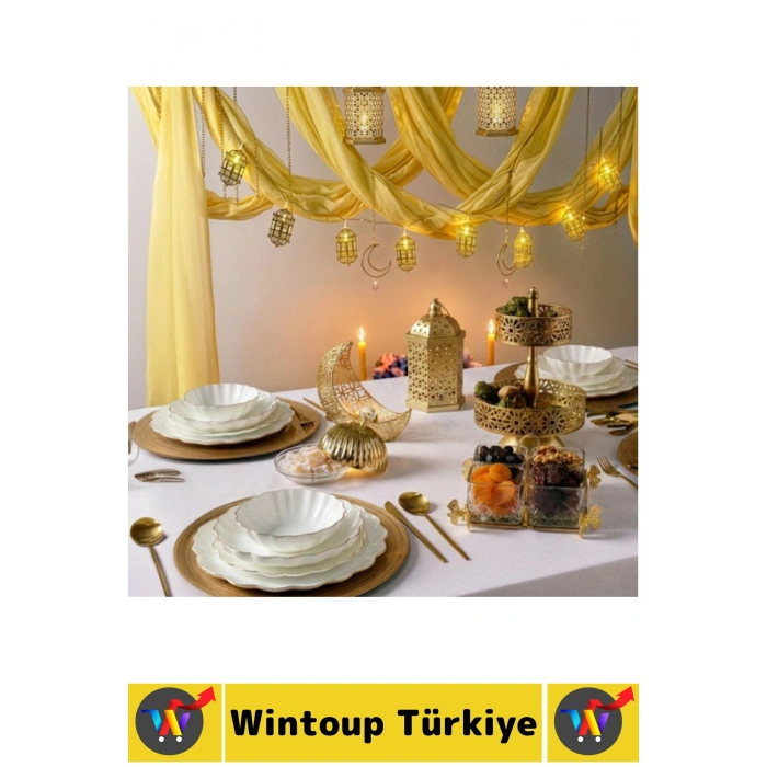 Ev Dekorasyonu Mağaza Vitrin Süsleme Şık Estetik Ramazan Kandili Model Dekoratif LED Işık 2 Metre