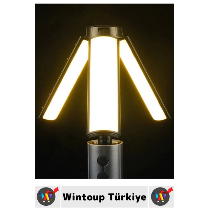 Outdoor Fener Masa Lambası Tasarımlı Piknik Çadıra Asılabilir Şarj Edilebilir Teleskopik Kamp Işığı