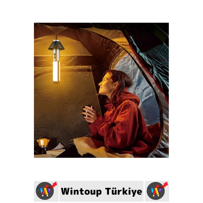 Outdoor Fener Masa Lambası Tasarımlı Piknik Çadıra Asılabilir Şarj Edilebilir Teleskopik Kamp Işığı