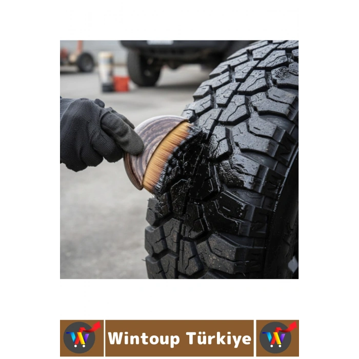 Premium Ergonomik Dayanıklı Yoğun Kıl Motosiklet Otomobil Bakım Hazneli Araç Lastik Parlatma Fırçası