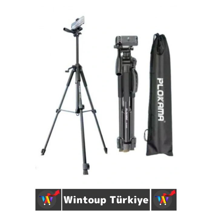 Premium Vlog Çekim Teleskopik Döner Başlık Yatay Dikey Kullanım Taşıma Çantalı 150 Cm Kamera Tripod