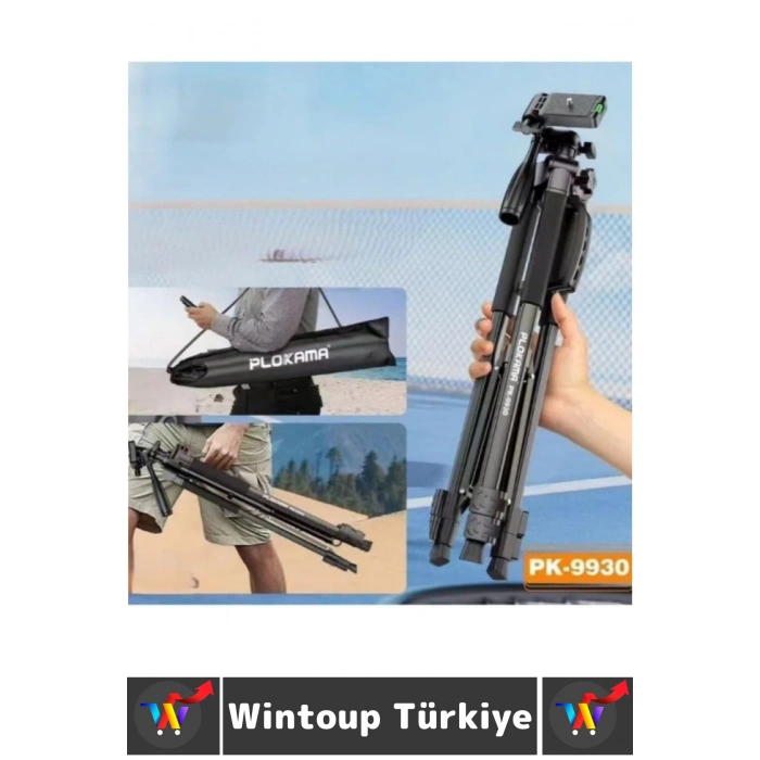 Premium Vlog Çekim Teleskopik Döner Başlık Yatay Dikey Kullanım Taşıma Çantalı 150 Cm Kamera Tripod