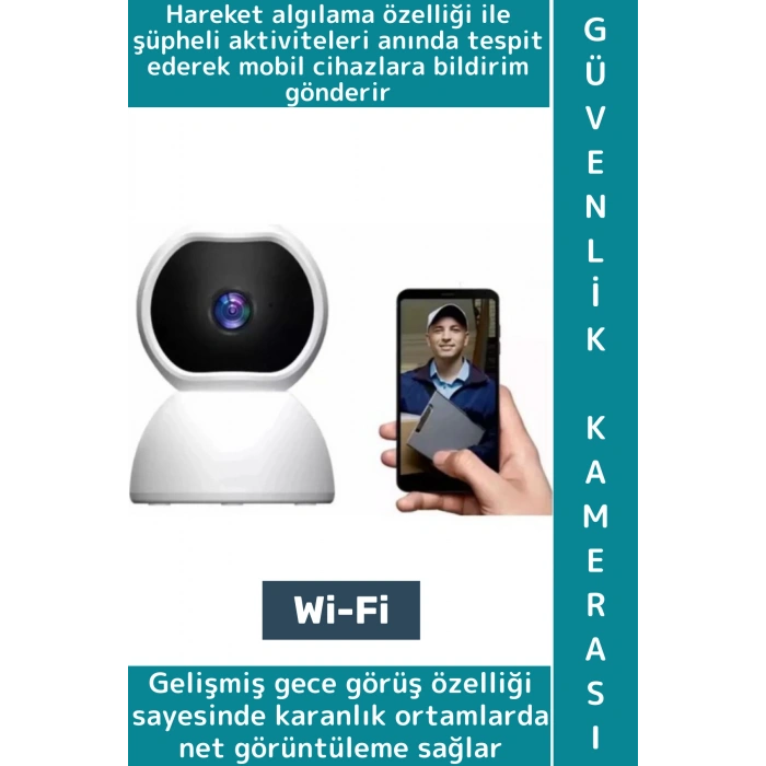 Ev Ofis Bebek Yaşlı Odası Gece Görüş Çift Yön Ses Hareket Algı Uyarı Bildirim Wifi Güvenlik Kamerası
