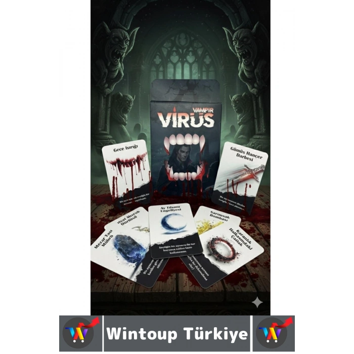 Eğlenceli Ev Parti Arkadaş Ortam Aile Şans Komedi Strateji Beceri Geliştiren Kart Oyunu Virüs-Vampir