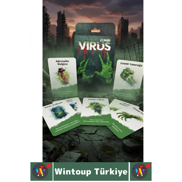 Eğlenceli Ev Parti Arkadaş Ortam Aile Şans Komedi Strateji Beceri Geliştiren Kart Oyunu Virüs-Zombi