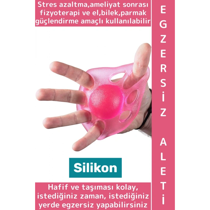 Ameliyat Sonrası Fizyoterapi Müzisyen Sporcu El Parmak Bilek Kas Güçlendirici Silikon Egzersiz Aleti