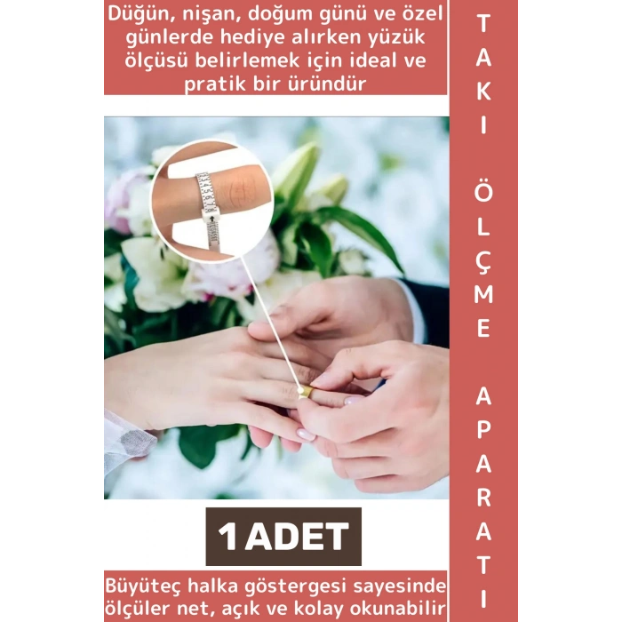 Özel Gün Büyüteç Halka Net Okunur Doğru Ölçüm Nişan Yıldönümü Doğum Günü Şık Takı Yüzük Ölçme Aleti