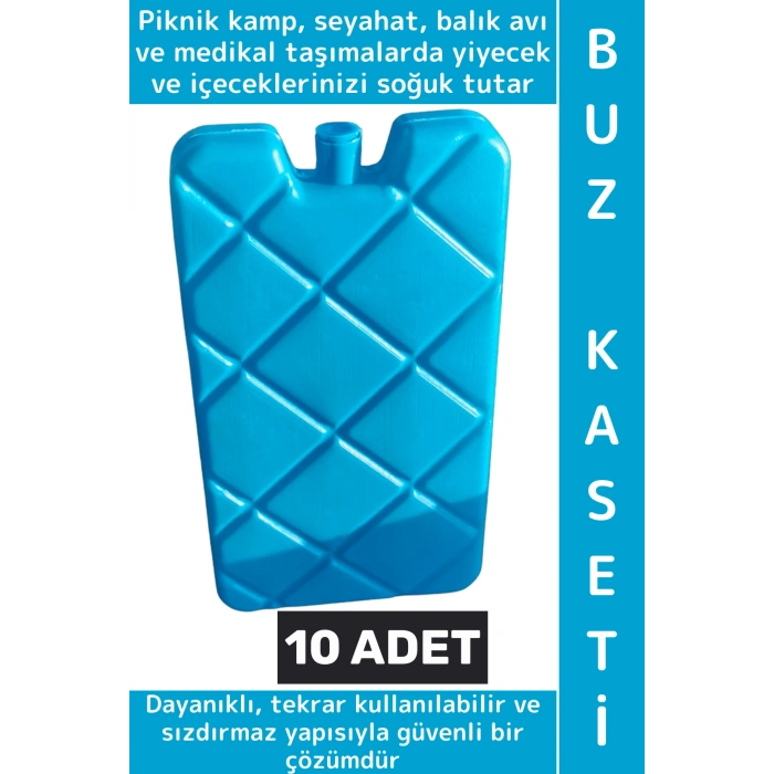 Premium Outdoor Piknik Kamp Seyahat Balıkçı Medikal Yiyecek İçecek Soğuk Sızdırmaz Buz Kaseti 10lu