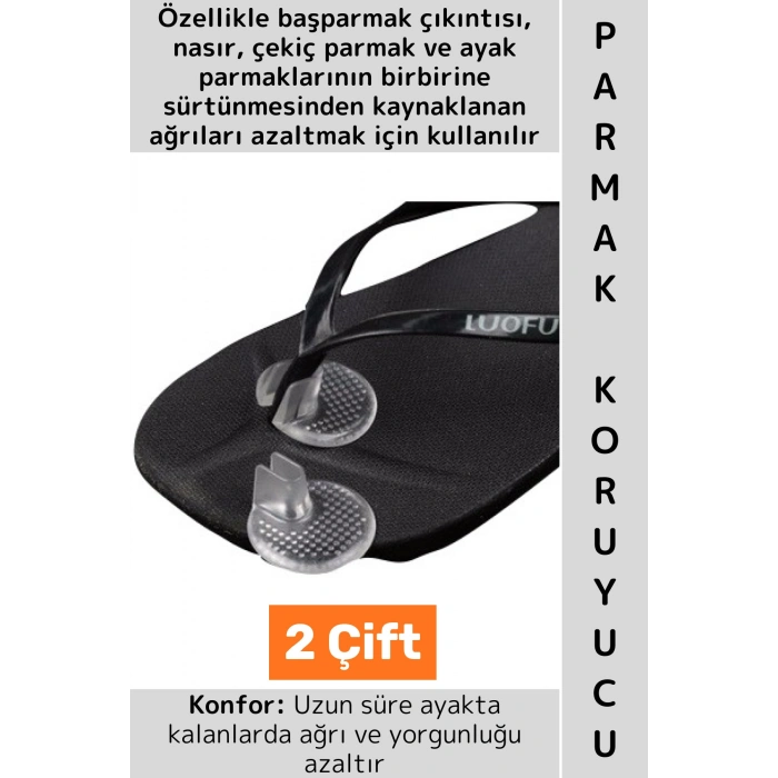 Konforlu Rahat Ağrı Sürtünme Önleyici Terlik Ayak Parmak Arası Koruyucu Ayrıştırıcı Silikon 2 Çift
