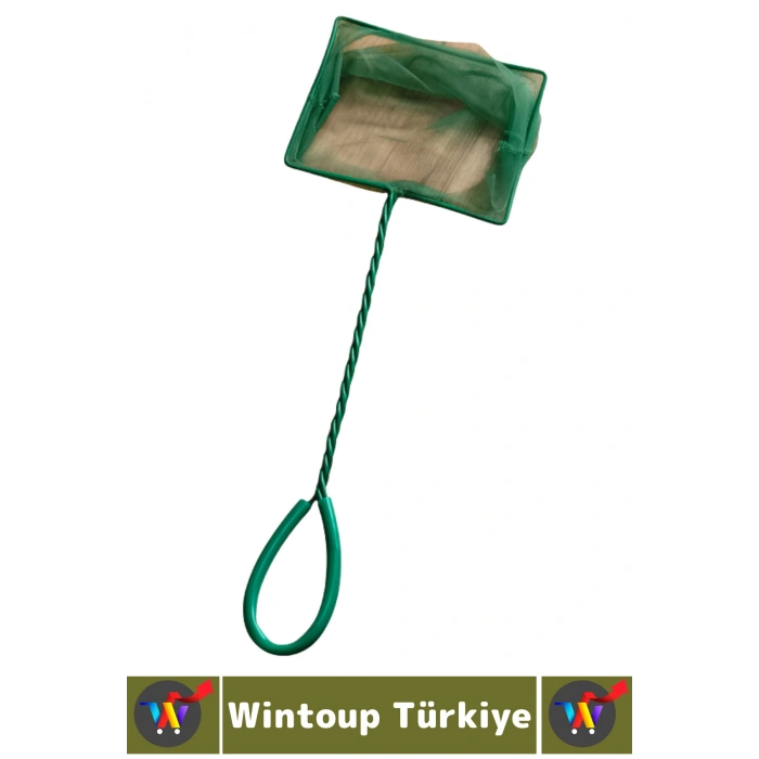 Dayanıklı Kaymaz Sap Hafif Yumuşak Fileli Tatlı Tuzlu Su Uyumlu Pratik Akvaryum Balık Kepçesi 7.5 Cm