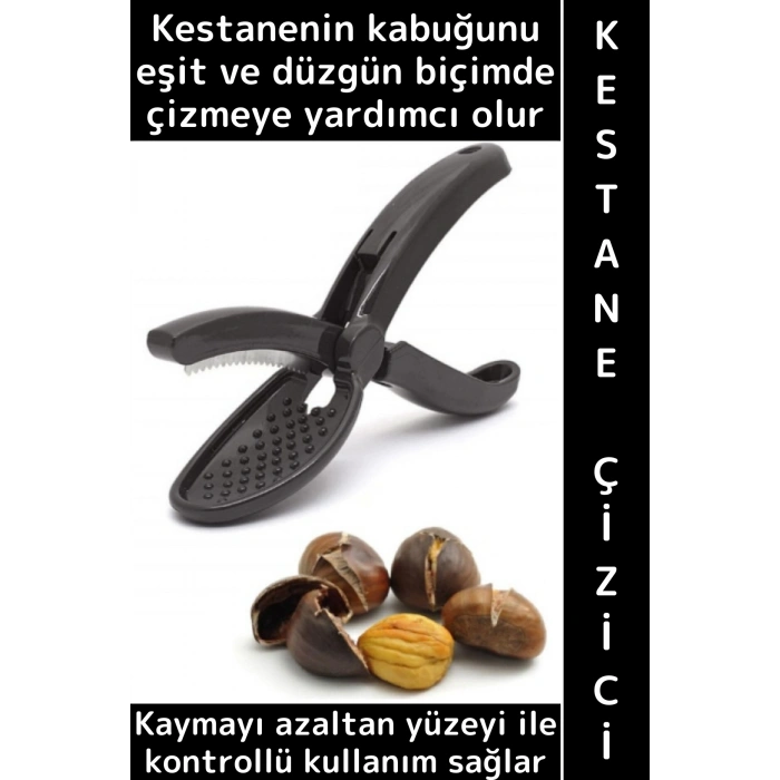 Ergonomik Kaymaz Yüzey Güvenli Tutuş Kullanım Kabuk Kesme Çizme Şık Pratik Plastik Kestane Çizeceği