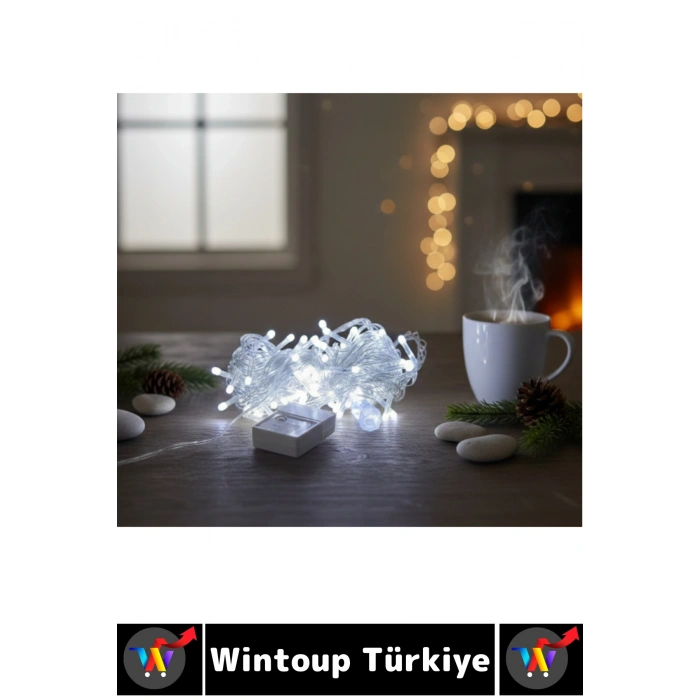 Dekoratif Aydınlatma Ev Vitrin Organizasyon Süsleme Çok Şık Estetik Damla Uçlu 100 Led Işık 10 Metre