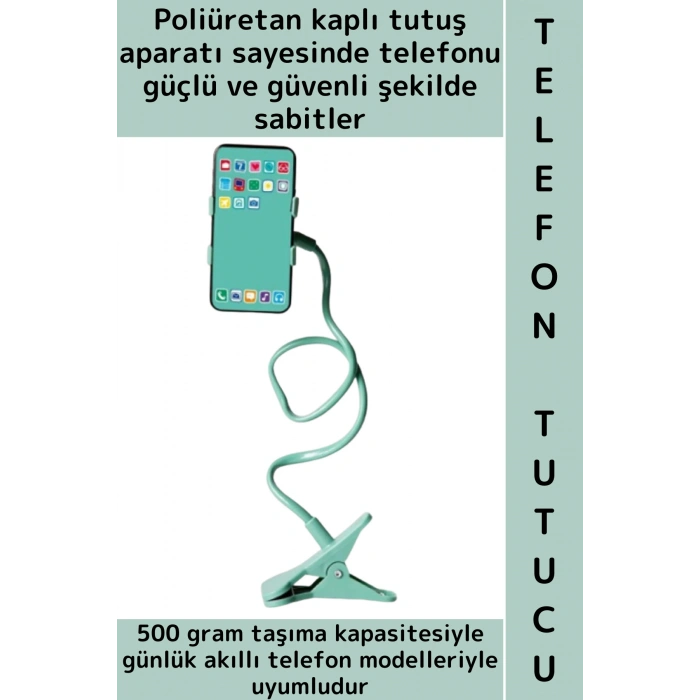 Dayanıklı Spiral Gövdeli Güçlü Güvenli Tutuş Oynar Başlıklı Çok Şık Estetik Akrobat Telefon Tutucu