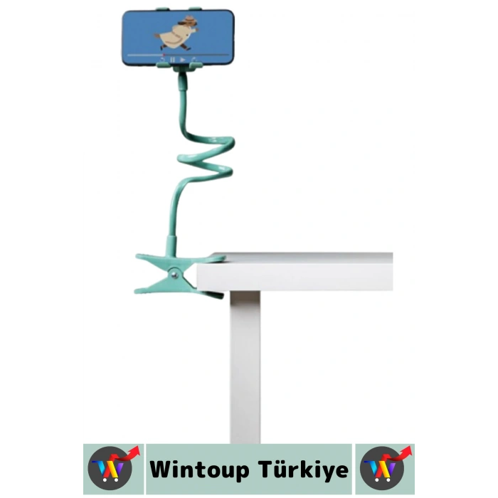 Dayanıklı Spiral Gövdeli Güçlü Güvenli Tutuş Oynar Başlıklı Çok Şık Estetik Akrobat Telefon Tutucu