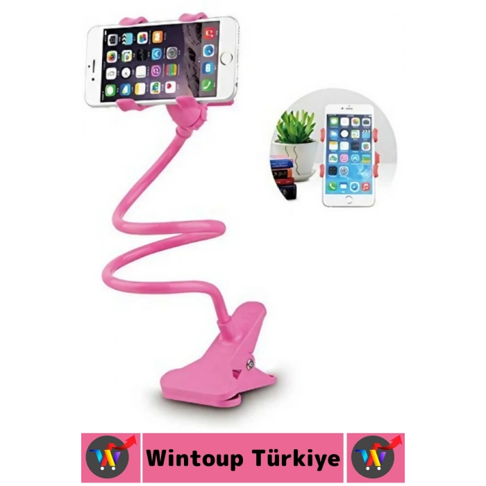 Dayanıklı Spiral Gövdeli Güçlü Güvenli Tutuş Oynar Başlıklı Çok Şık Estetik Akrobat Telefon Tutucu