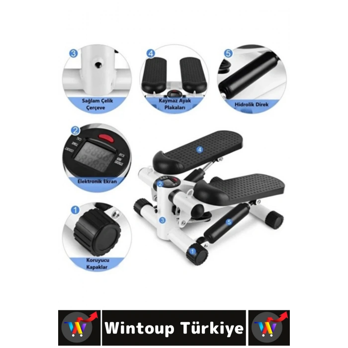 Premium Tüm Vücut Bacak Kalça Basen Kol Omuz Dijital Ekranlı Direnç Lastikli Mini Egzersiz Aleti