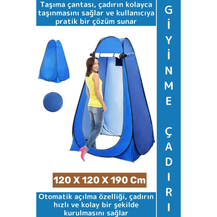 Outdoor Piknik Balıkçılık Duş Tuvalet Gizlilik Pratik Taşıma Çantalı Otomatik Kamp Giyinme Çadırı