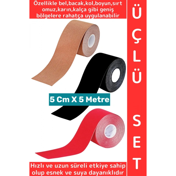 #AğrıBandı Hızlı Uzun Süre Etkili Kas Bel Bacak Kol Boyun Sırt Omuz Karın Kalça Isı Bandı Üçlü Set