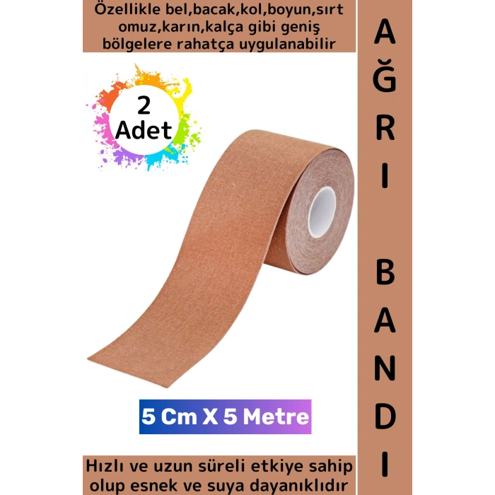 #AğrıBandı Hızlı Uzun Süre Etkili Kas Bel Bacak Kol Boyun Sırt Omuz Karın Kalça Ten Isı Bandı 2 Adet