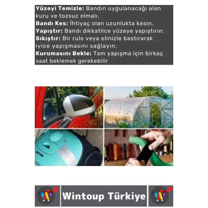 #TamirBandı Suya Neme Küfe Toza Dayanıklı Çok Amaçlı Montaj Onarım Bantı 48 mm x 10 Metre Üçlü SET