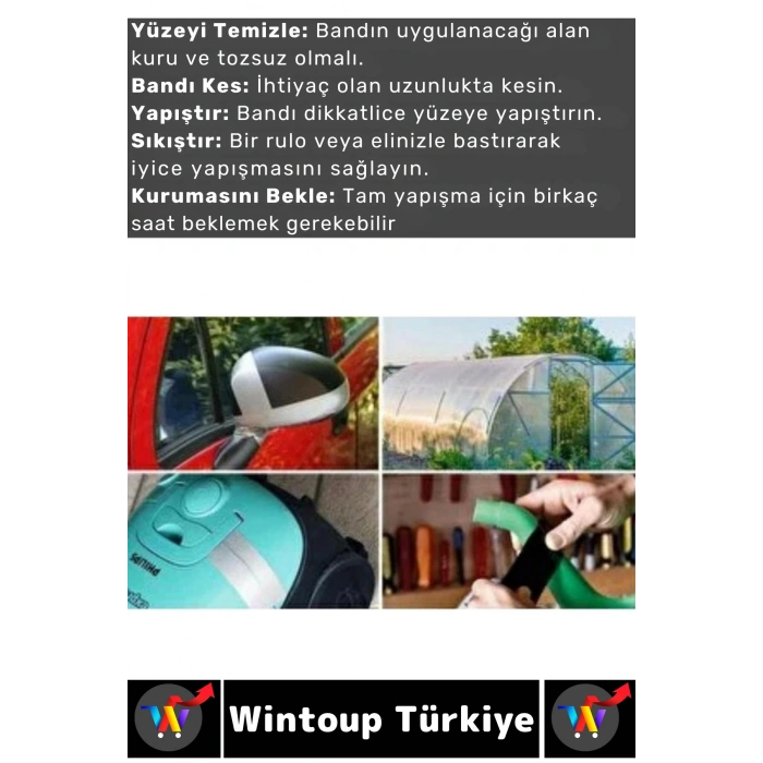 #TamirBandı Suya Neme Küfe Toza Dayanıklı Çok Amaçlı Montaj Onarım Bantı 48 mm x 10 Metre İkili SET