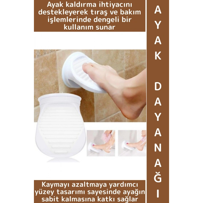 #BanyoAksesuar Yaşlı Sağlık Sorunu Tıraş Bakımı Kaydırmaz Pedallı Dayanıklı Şık Duş Ayak Dayanağı