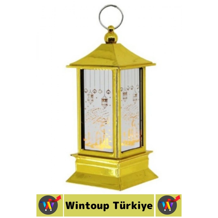 #LedIşık Ramazan Masa Süsleme Hediyelik Dekoratif Osmanlı İslami Şık Kare Kubbe Gold Pilli LED Lamba