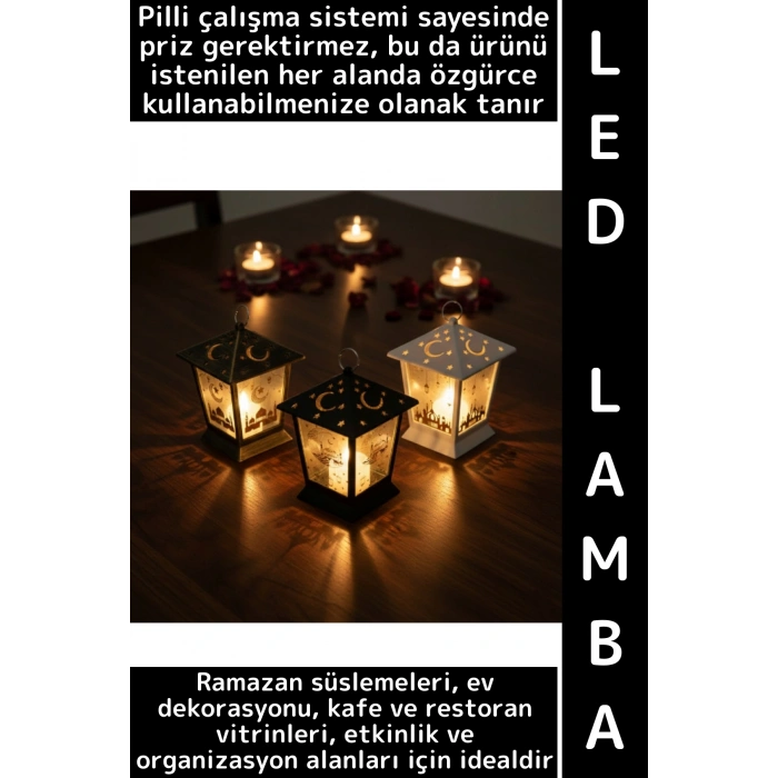 #LedIşık Ramazan Masa Süsleme Hediyelik Dekoratif Osmanlı İslami Çok Şık Kare Kubbe Pilli LED Lamba