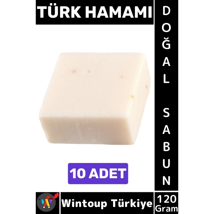 #KatıSabun Doğal Bitkisel El Yüz Saç Vücut Cilt İçin Organik Türk Hamamı Sabunu 120 Gram 10 Adet