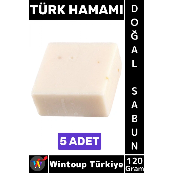 #KatıSabun %100 Doğal Bitkisel El Yüz Saç Vücut Cilt İçin Organik Türk Hamamı Sabunu 120 Gram 5 Adet
