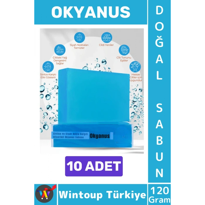 #KatıSabun %100 Doğal Bitkisel El Yüz Saç Vücut Cilt İçin Organik Okyanus Sabunu 120 Gram 10 Adet
