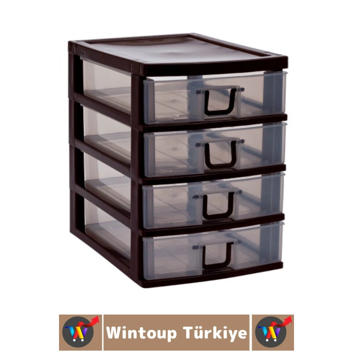 #TakıOrganizer Dayanıklı Plastik Masa Üstü Dolap Raf Küçük Eşya 4 Çekmeceli Komidin Mini Organizer