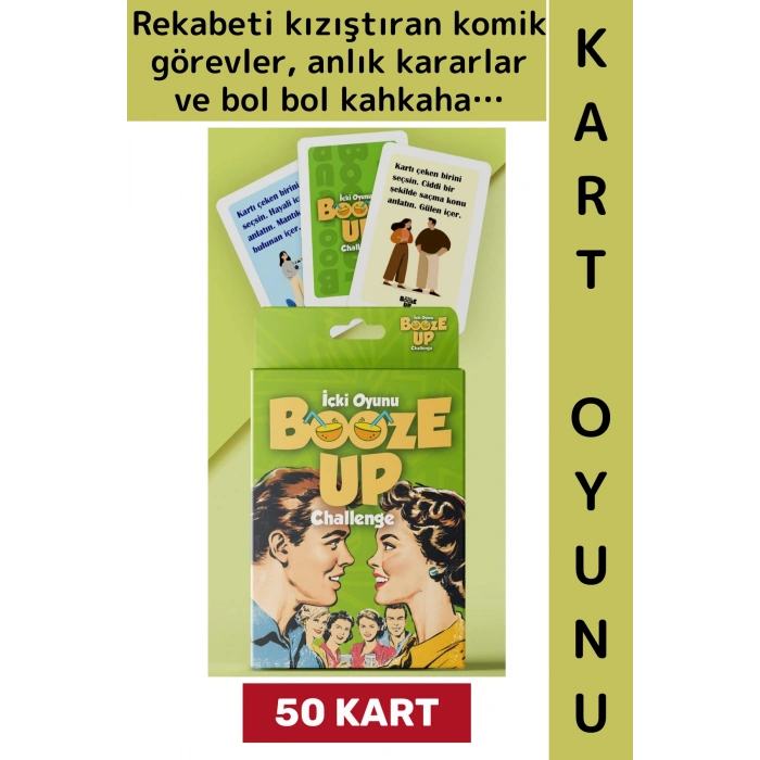 #KartOyunu Eğlenceli Keyif Vakit Arkadaş Çift Sevgili Yetişkin İçki Oyun Booze Up-Challenge 50 Kart
