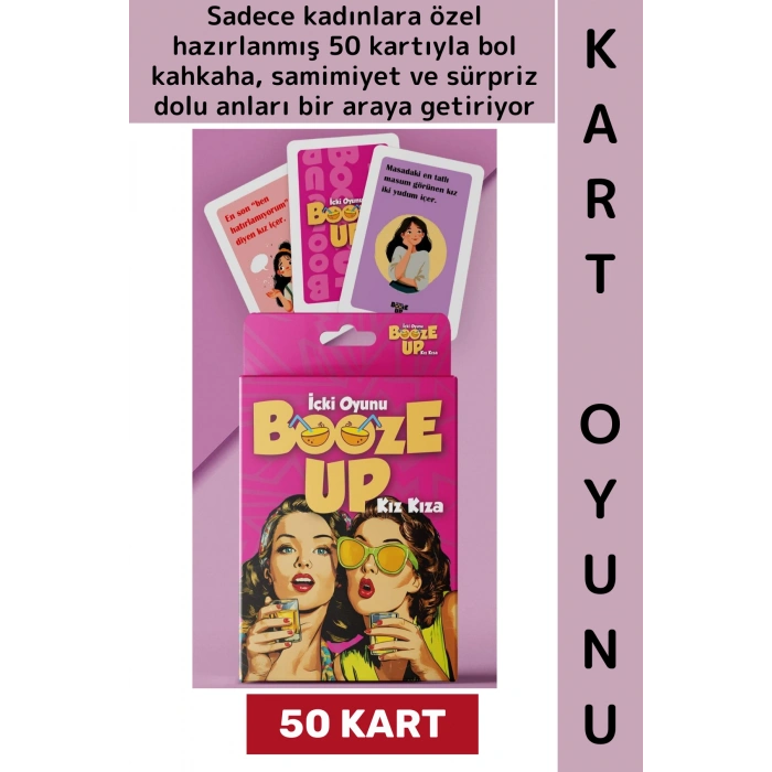 #KartOyunu Eğlence Keyifli Vakit Arkadaş Çift Sevgili Yetişkin İçki Oyunu Booze Up-Kız Kıza 50 Kart