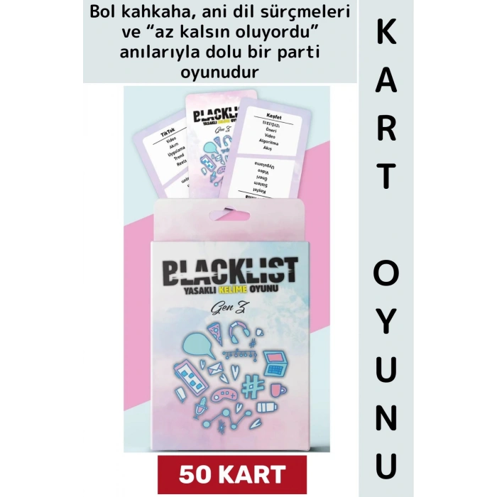 #KartOyunu Eğlenceli Keyifli Vakit Kız Erkek Genç Nesil Arkadaş Yetişkin 50 Kartlı Oyun-Gen Z