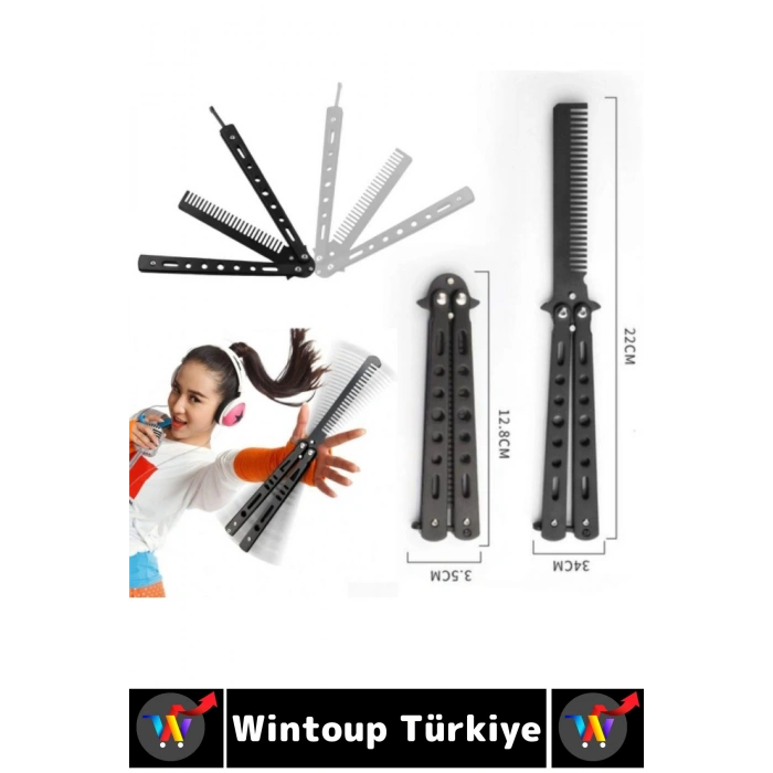 Hediyelik Seyahat Gündelik Çanta Boy Paslanmaz Çelik Gövdeli Özel Şık Tasarımlı Katlanabilir Tarak