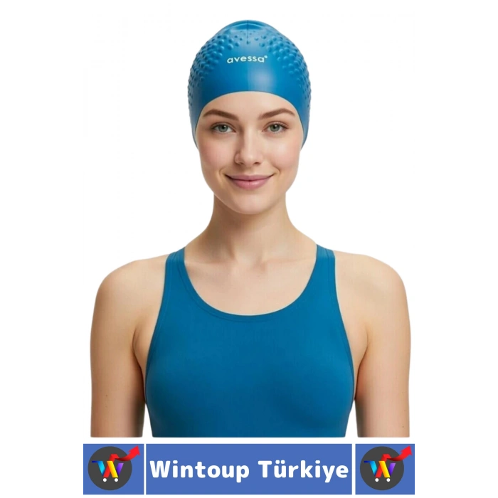 #Bone Esnek Yumuşak Silikon Havuz Deniz Yüzme Kulağa Su Geçirmez Büyük Beden Saç Bonesi 2 Adet