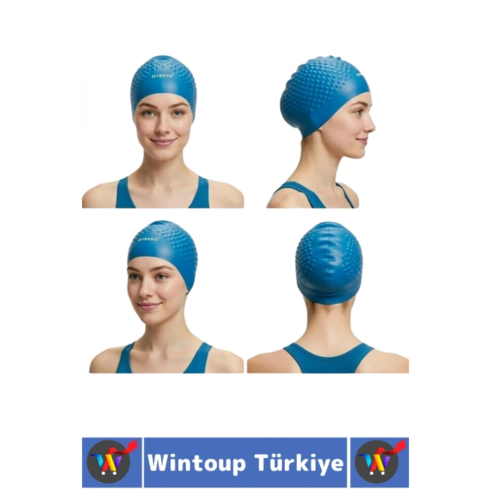 #Bone Su Sızdırmaz Esnek Yumuşak Silikon Havuz Deniz Yüzme Kulağa Su Geçirmez Büyük Beden Saç Bonesi