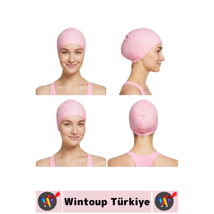 #Bone Su Sızdırmaz Esnek Yumuşak Silikon Havuz Deniz Yüzme Kulağa Su Geçirmez Büyük Beden Saç Bonesi